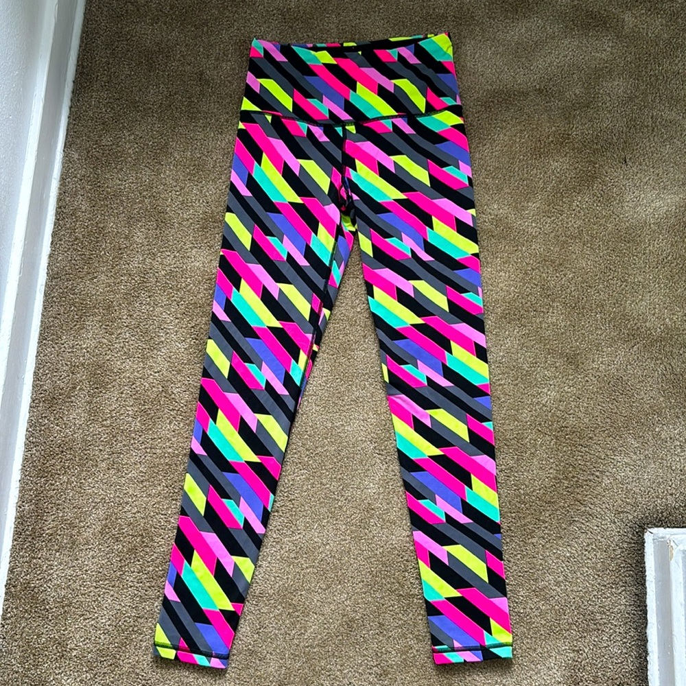VSX Victoria’s Secret Multicolored Neon Geometric Knockout Tight